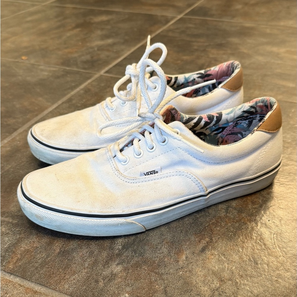 Vans Men's White Canvas Sneakers